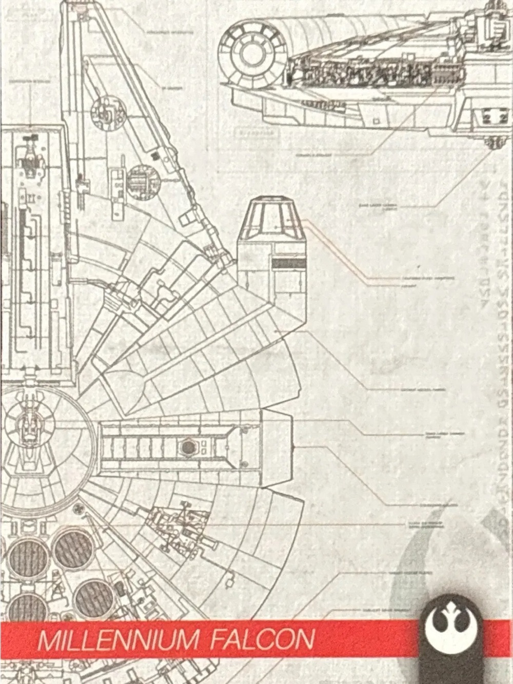 Topps Millennium Falcon Trading Card -Blueprint Art